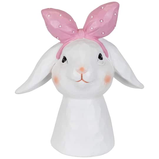 7.5" White & Pink Easter Bunny Bust with Hair Bow By Northlight in White/Pink | 7.5" x 6.75" x 3.5" | Michaels®